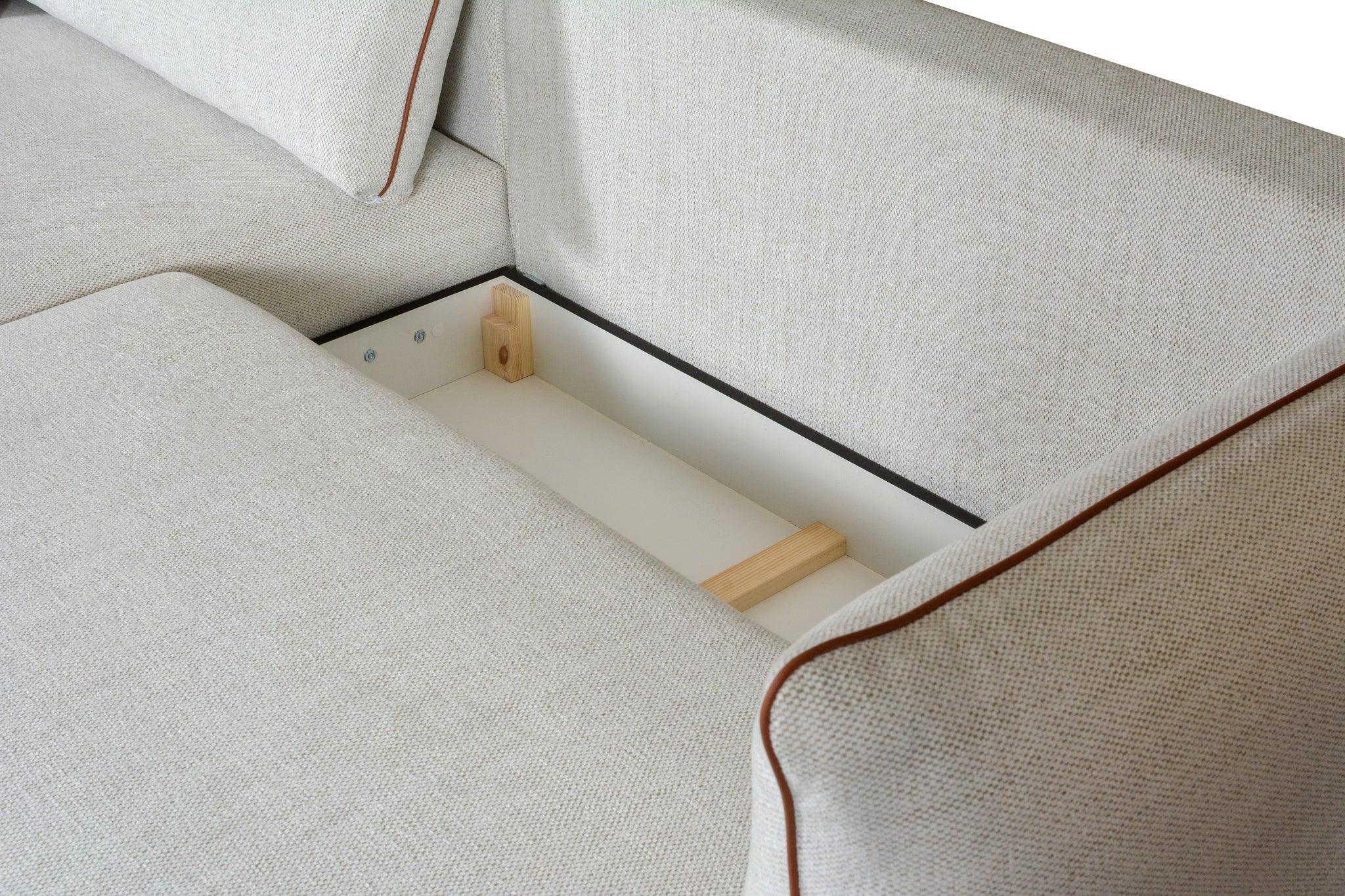 Hoeksalon met slaapfunctie Toscane - Extra brede longchair - Salon - Meubelen Robbrecht