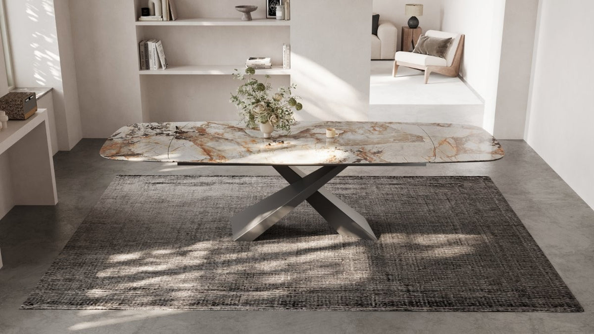 Largo keramische eettafel 200 tot 300 cm in Coralia Brown