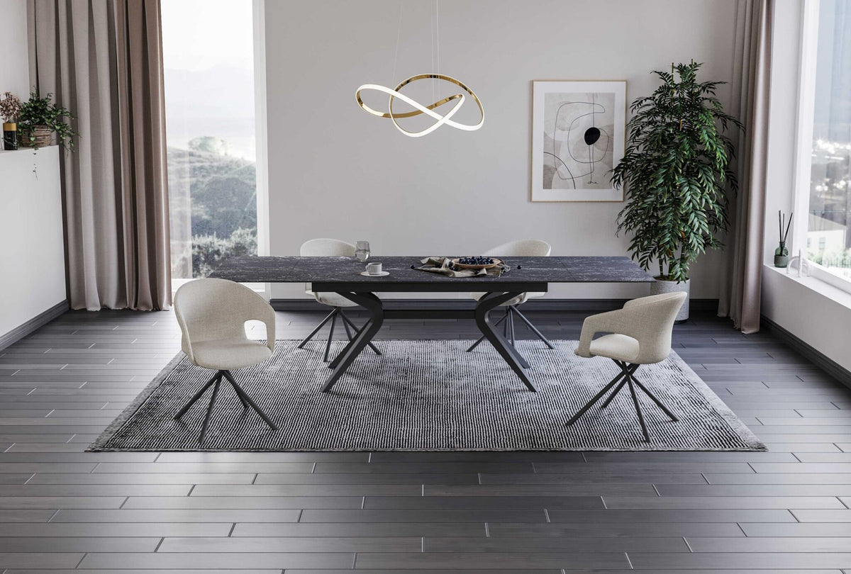 Keramische eettafel Luxe in antraciet in een modern interieur