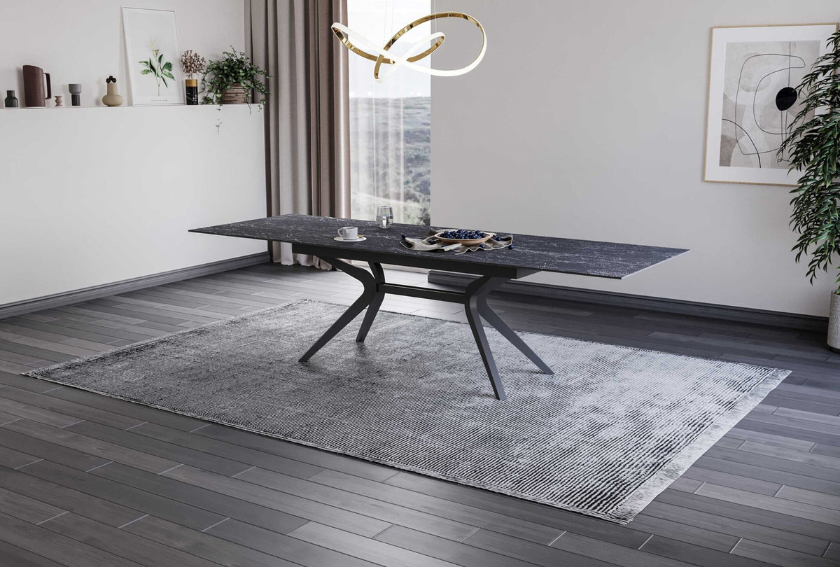Uitgeschoven keramische tafel Luxe in antraciet van 280 cm