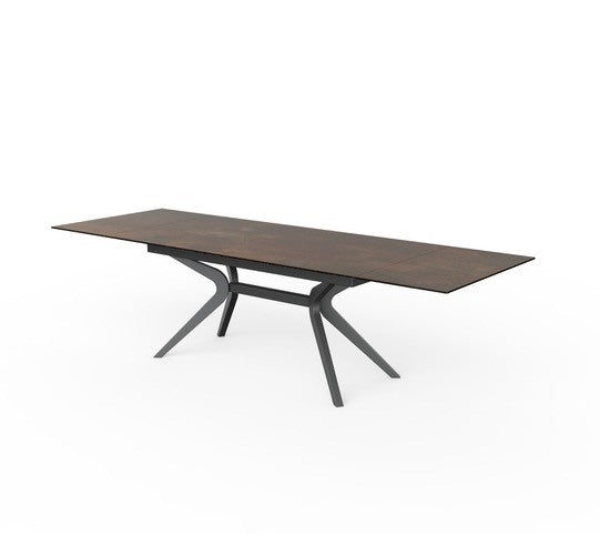 Detail van het keramische Bronze tafelblad van eettafel Luxe