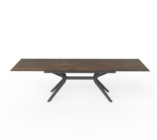 Keramische eettafel Luxe in Bronze met zwart metalen poot 2