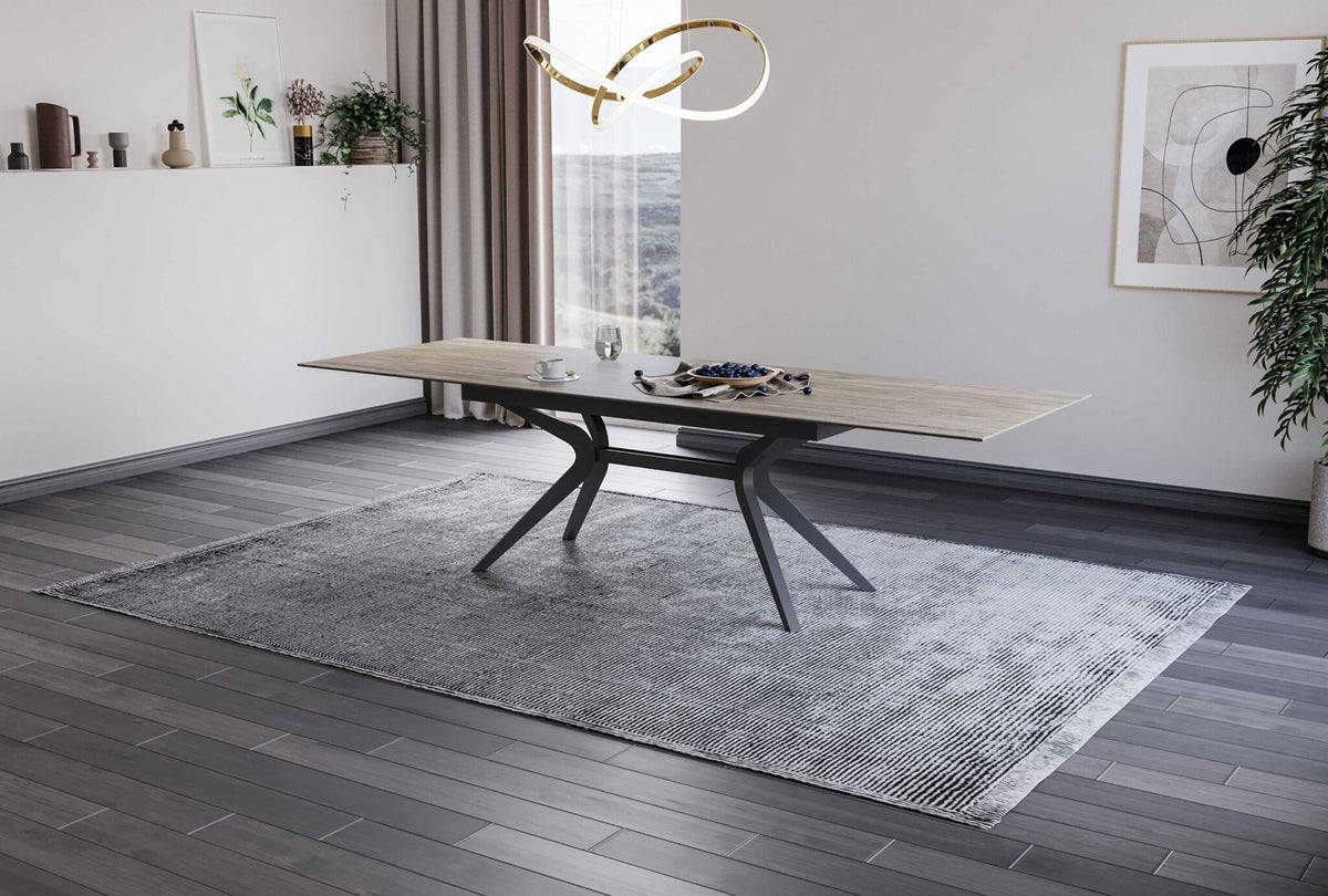 Uitschuifbare eettafel Luxe in natuurkleur met twee verlengstukken