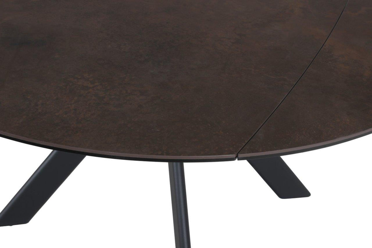 Zwart metalen onderstel van keramische eettafel Palermo