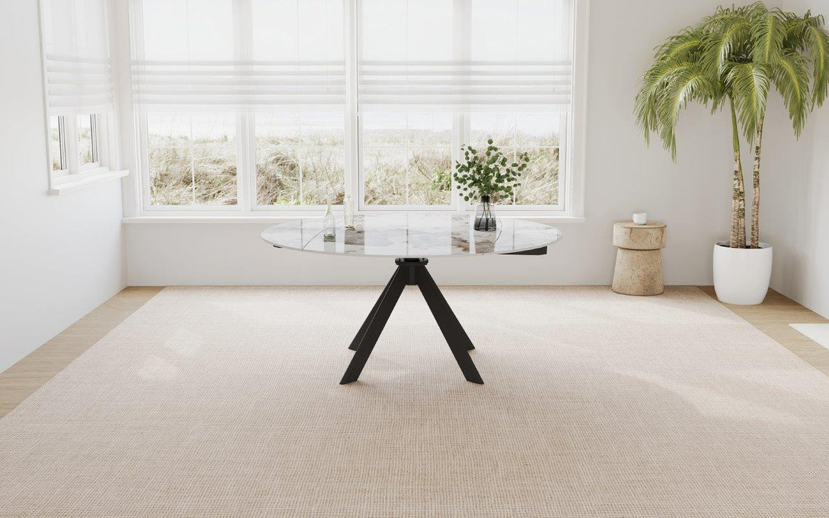 Ronde keramische eettafel Palermo in Elysium Marble Brown