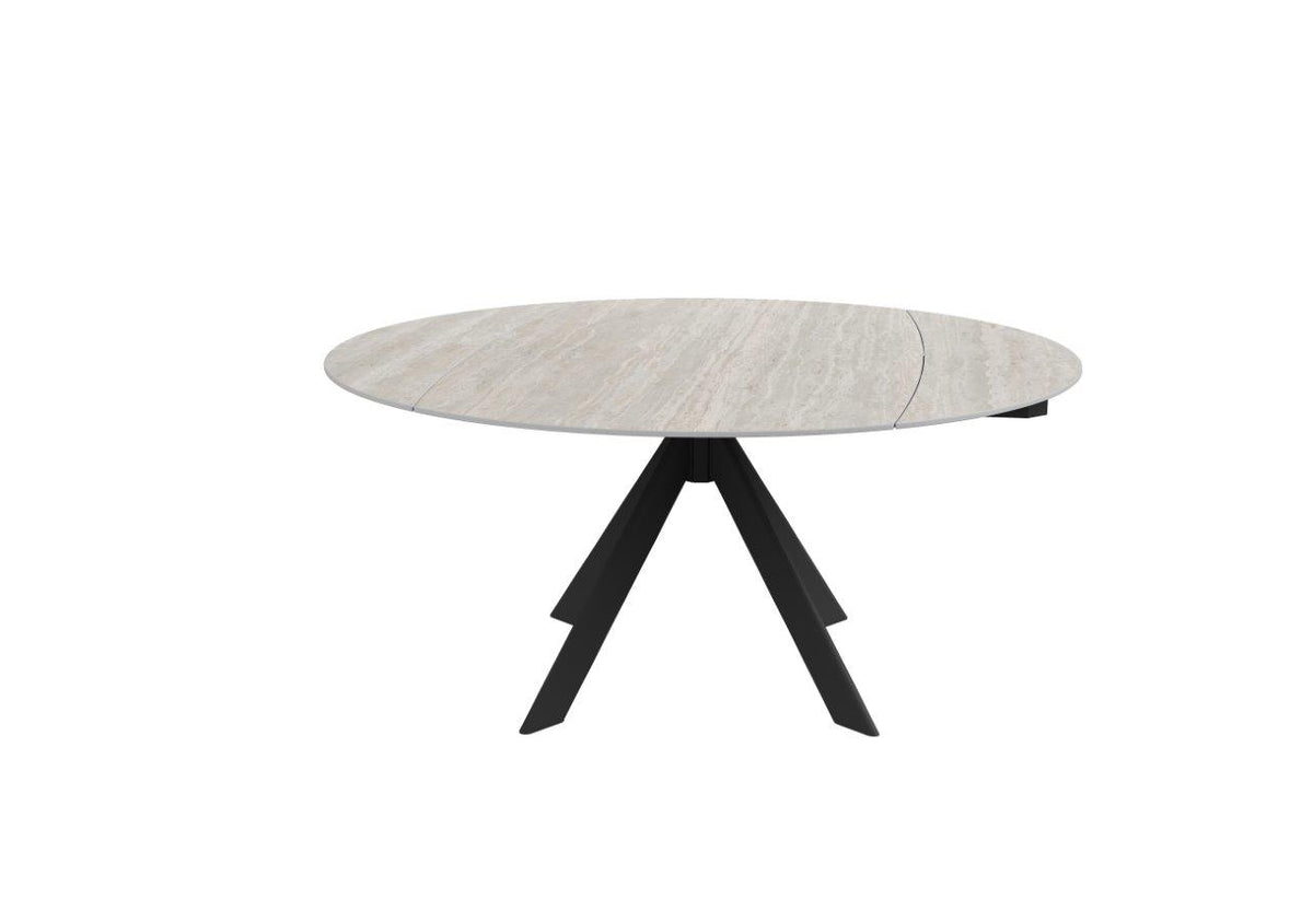 Ronde eettafel Palermo met keramisch blad in Travertine Beige