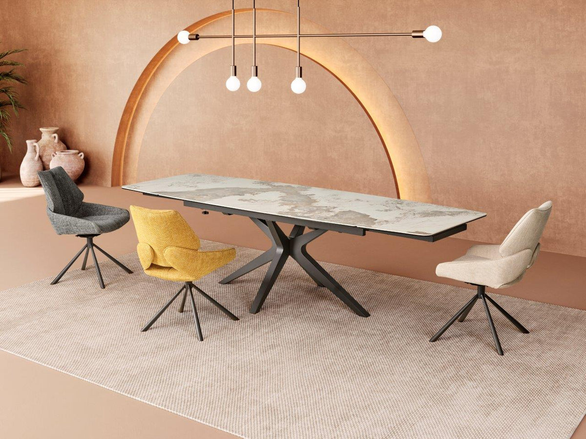 Deens ovale keramische eettafel Siracusa in Utopia Brown
