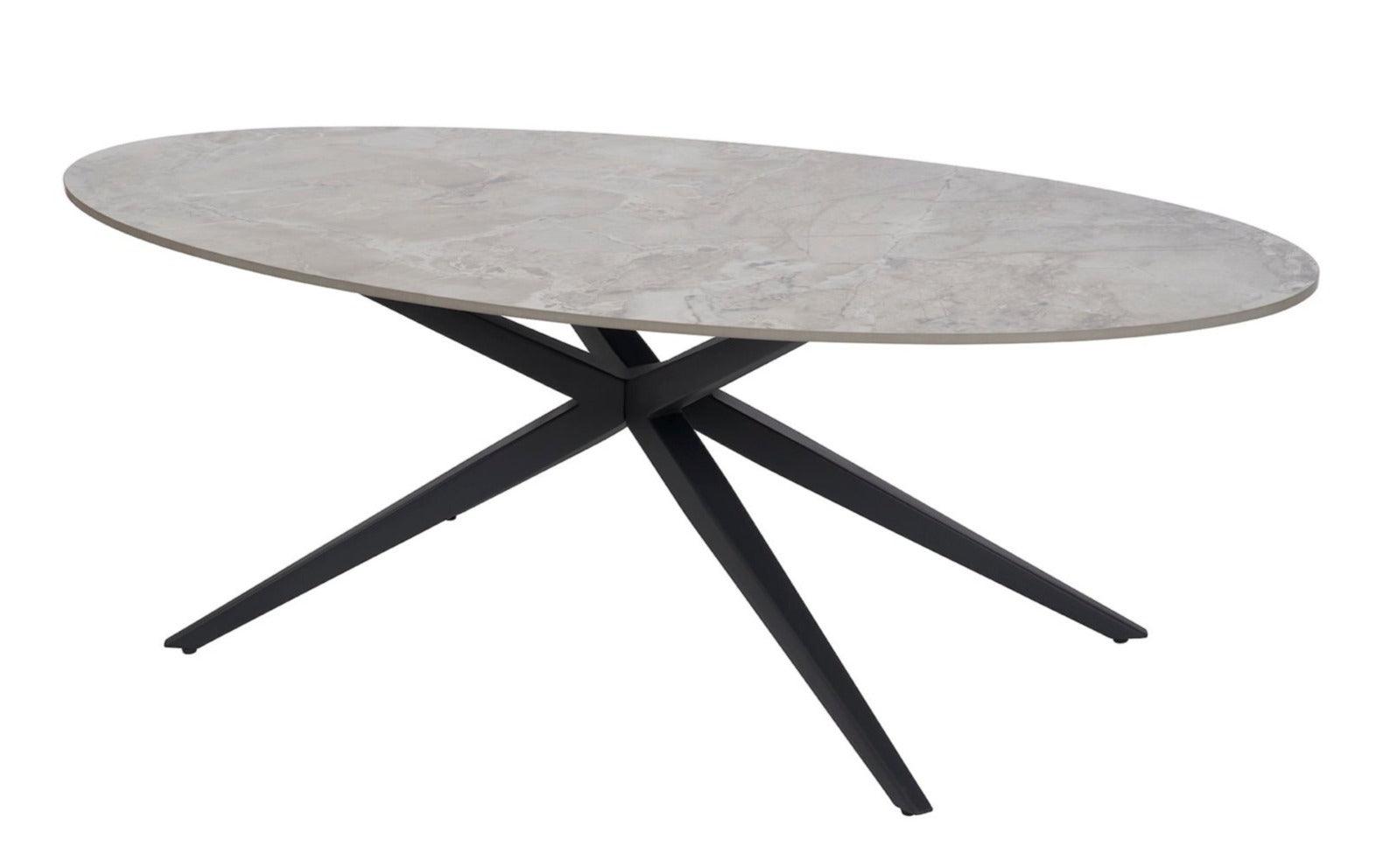 Keramische Salontafel Ovaal - Grijs - Salontafel - Meubelen Robbrecht