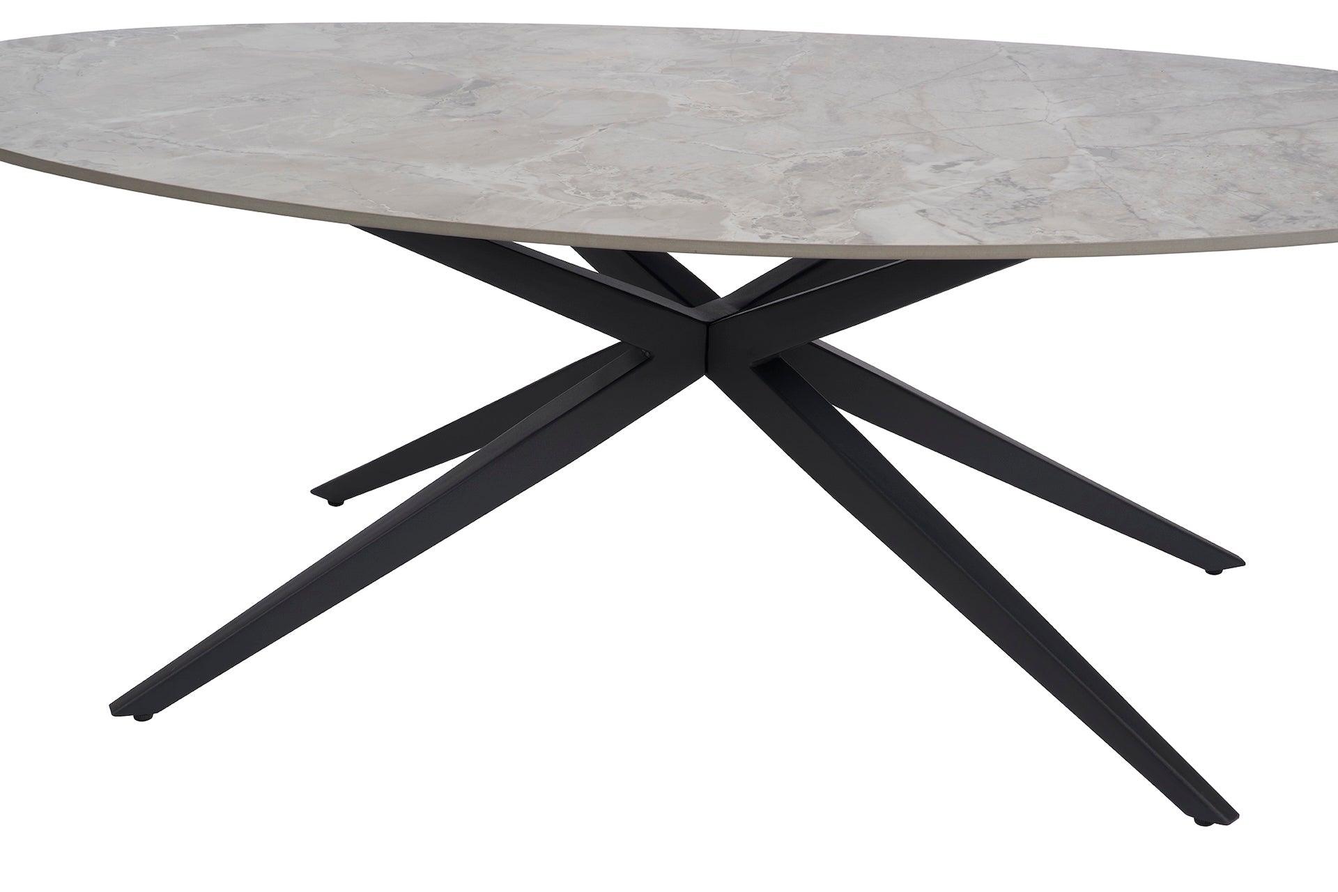 Keramische Salontafel Ovaal - Grijs - Salontafel - Meubelen Robbrecht