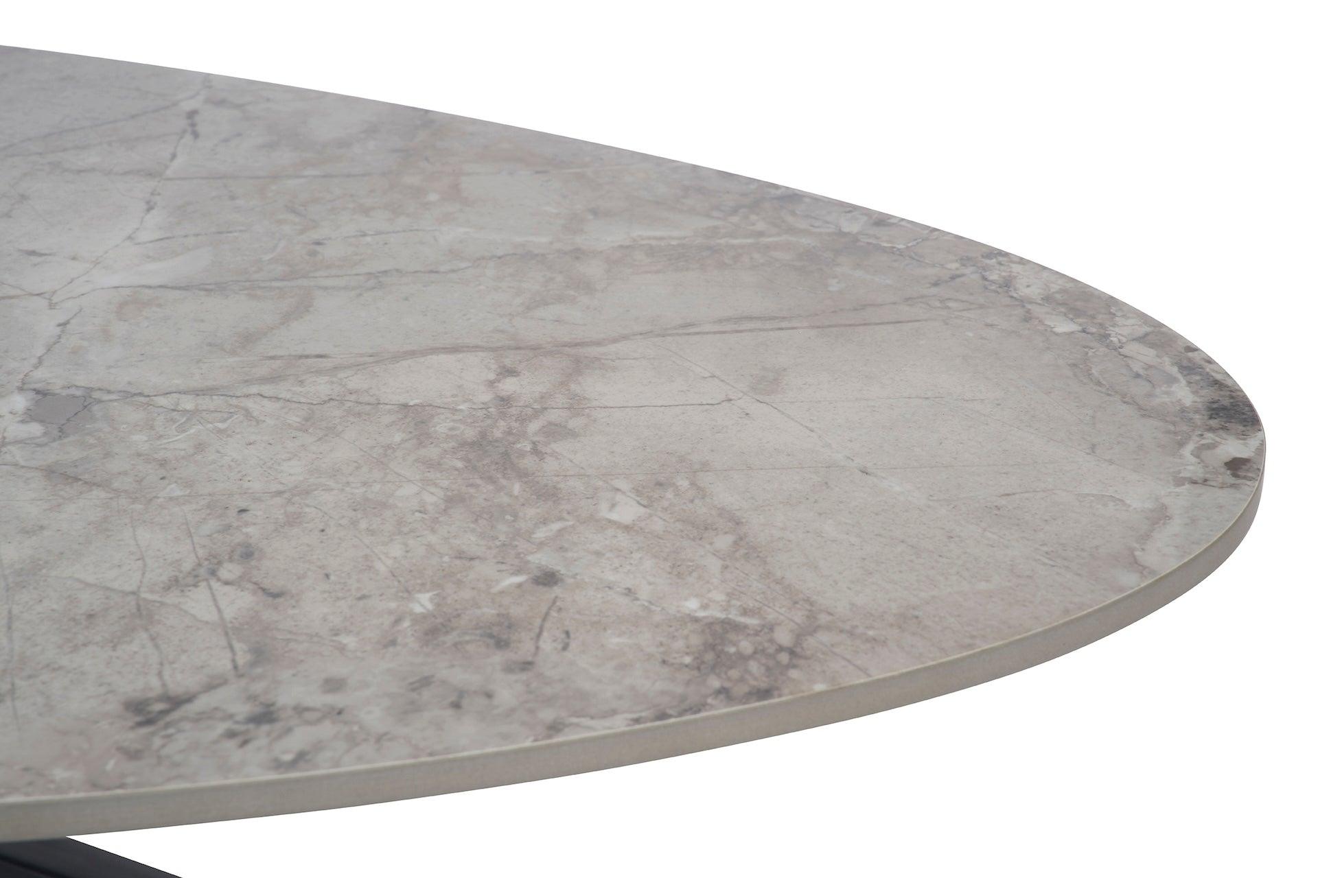 Keramische Salontafel Ovaal - Grijs - Salontafel - Meubelen Robbrecht
