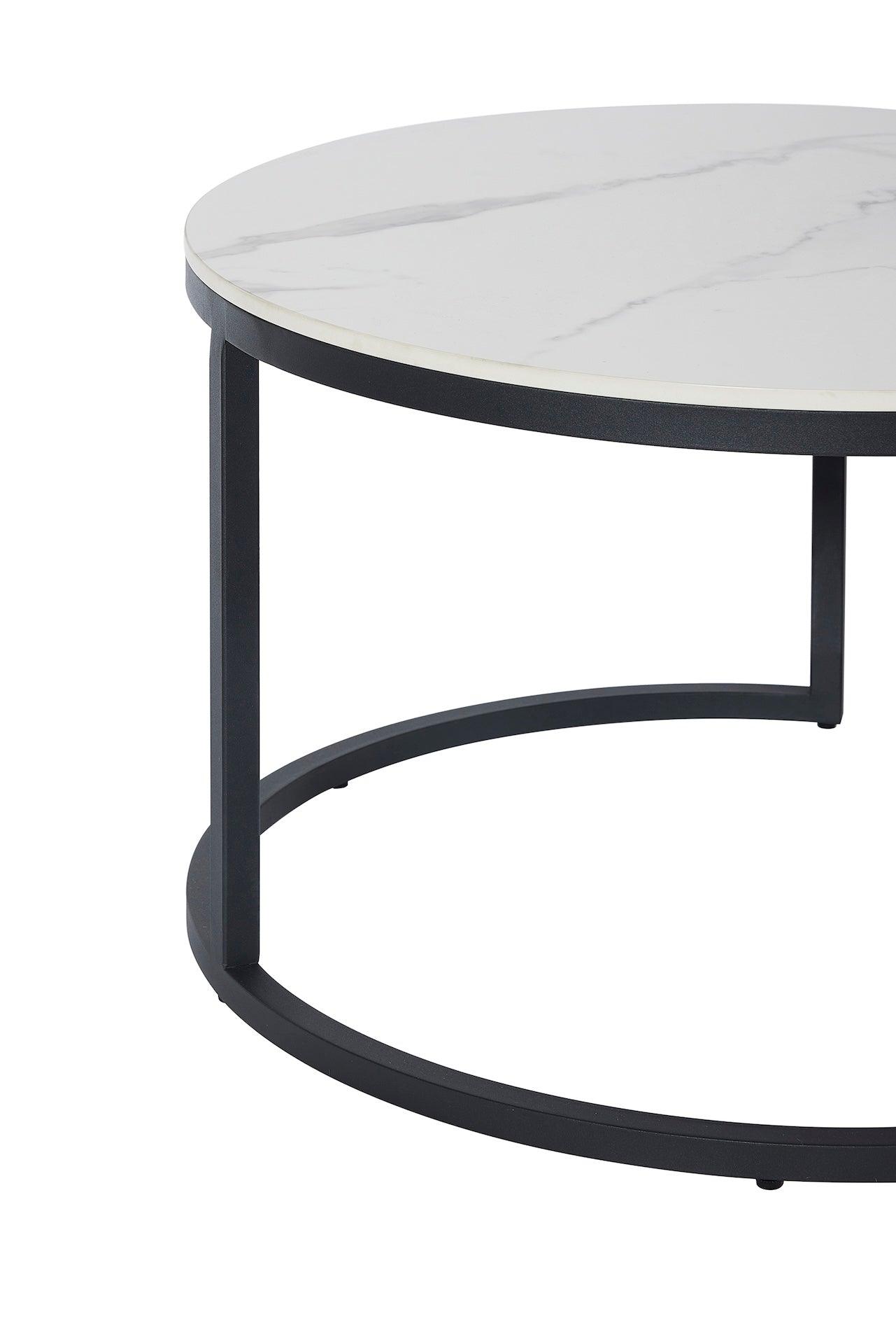 Keramische Salontafel Set van 2 rond - Wit - Salontafel - Meubelen Robbrecht