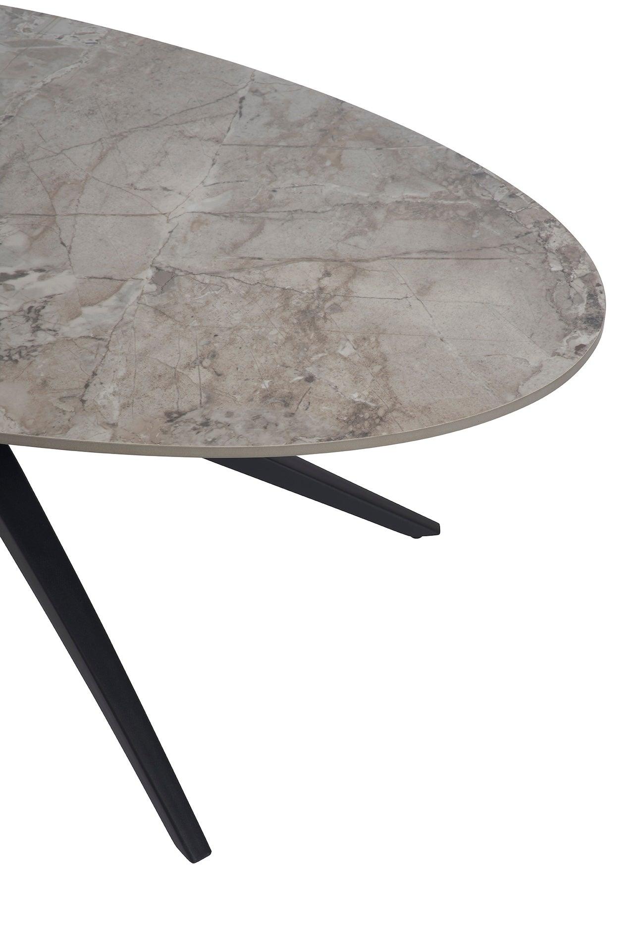 Keramische Tafel Ovaal - Grijs - Eettafel - Meubelen Robbrecht