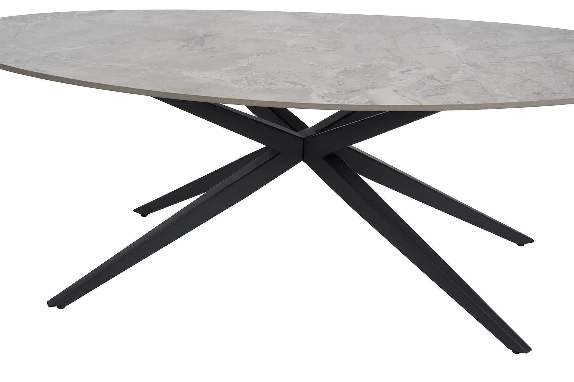 Keramische Tafel Ovaal - Grijs - Eettafel - Meubelen Robbrecht