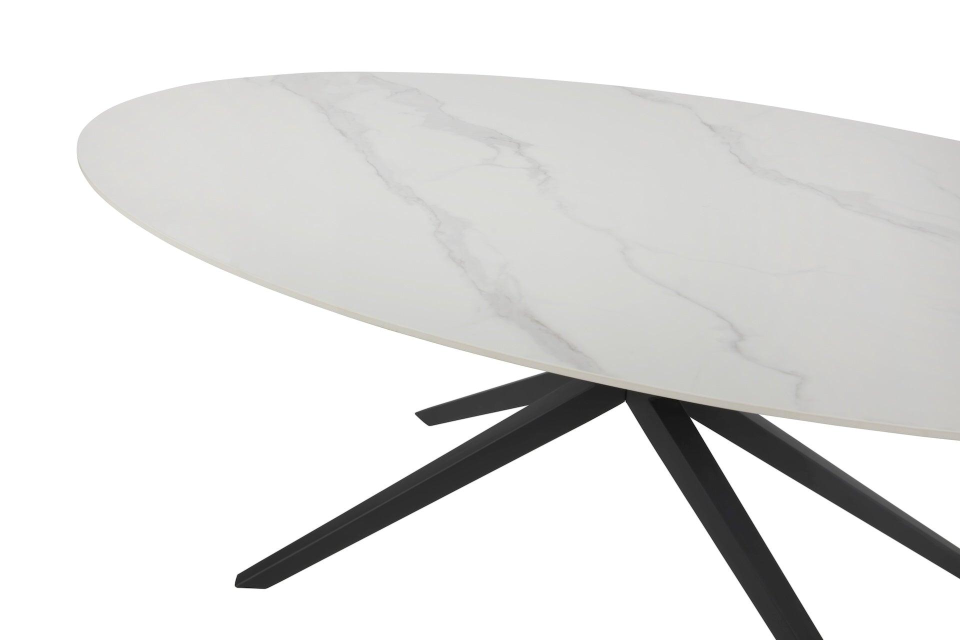 Keramische Tafel Ovaal - Wit - Eettafel - Meubelen Robbrecht