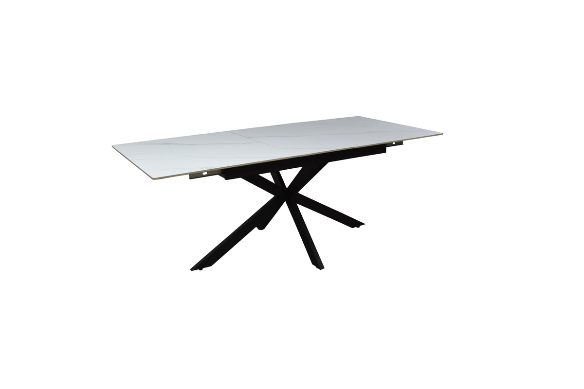 Keramische tafels eettafel uitschuifbaar – Carrara White – 160-200 cm – productaanzicht