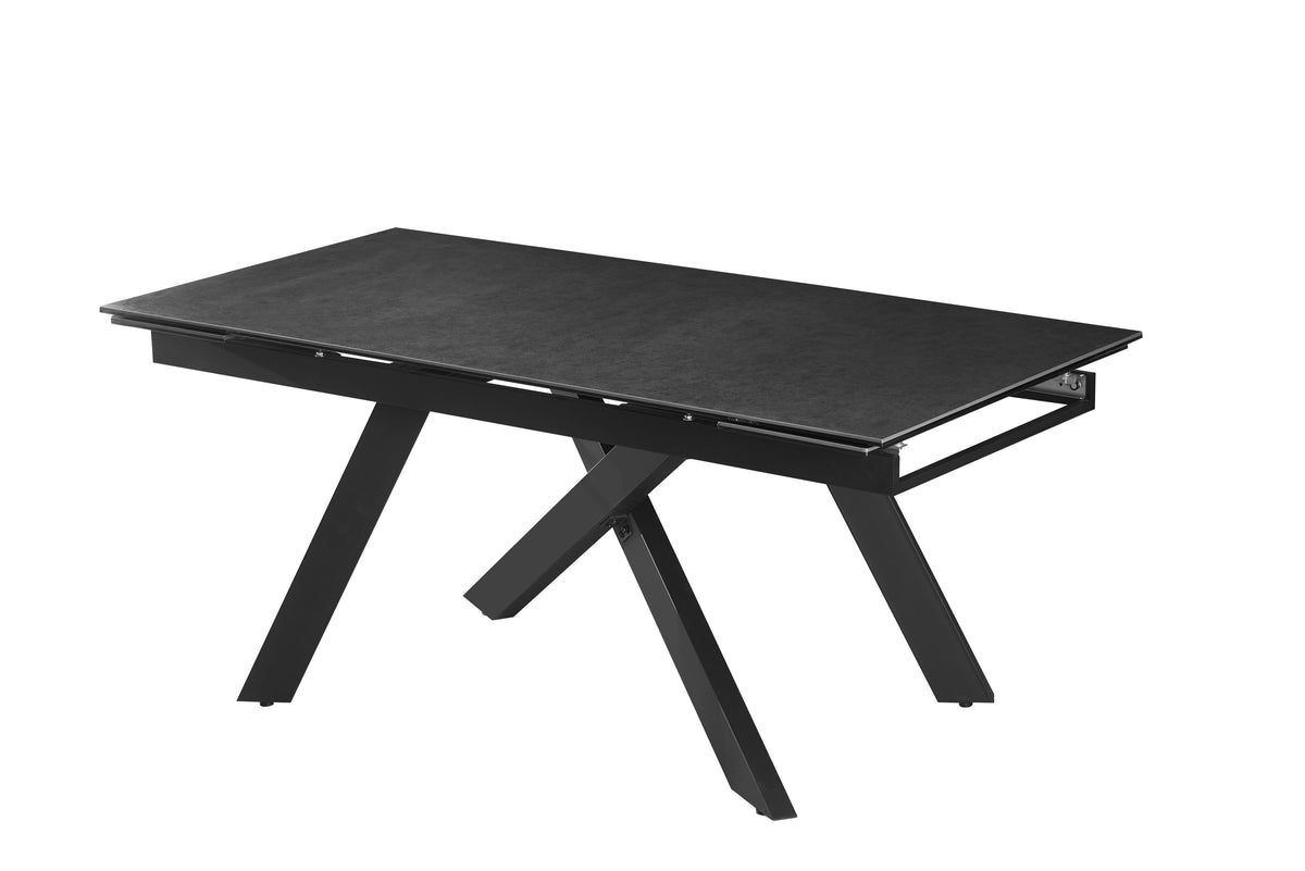 Keramische tafels eettafel uitschuifbaar – Mass Grey – 180-240 cm – vooraanzicht