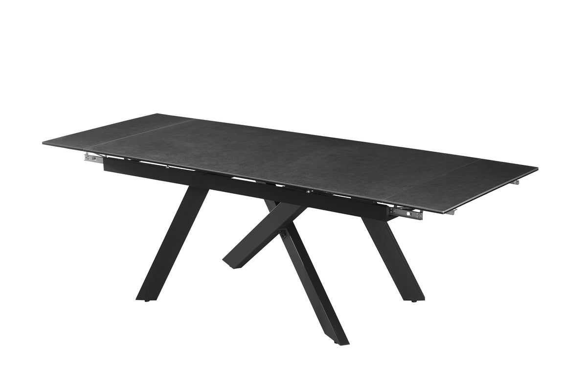 Keramische tafels eettafel uitschuifbaar – Mass Grey – 180-240 cm – open met zicht op de binnenindeling