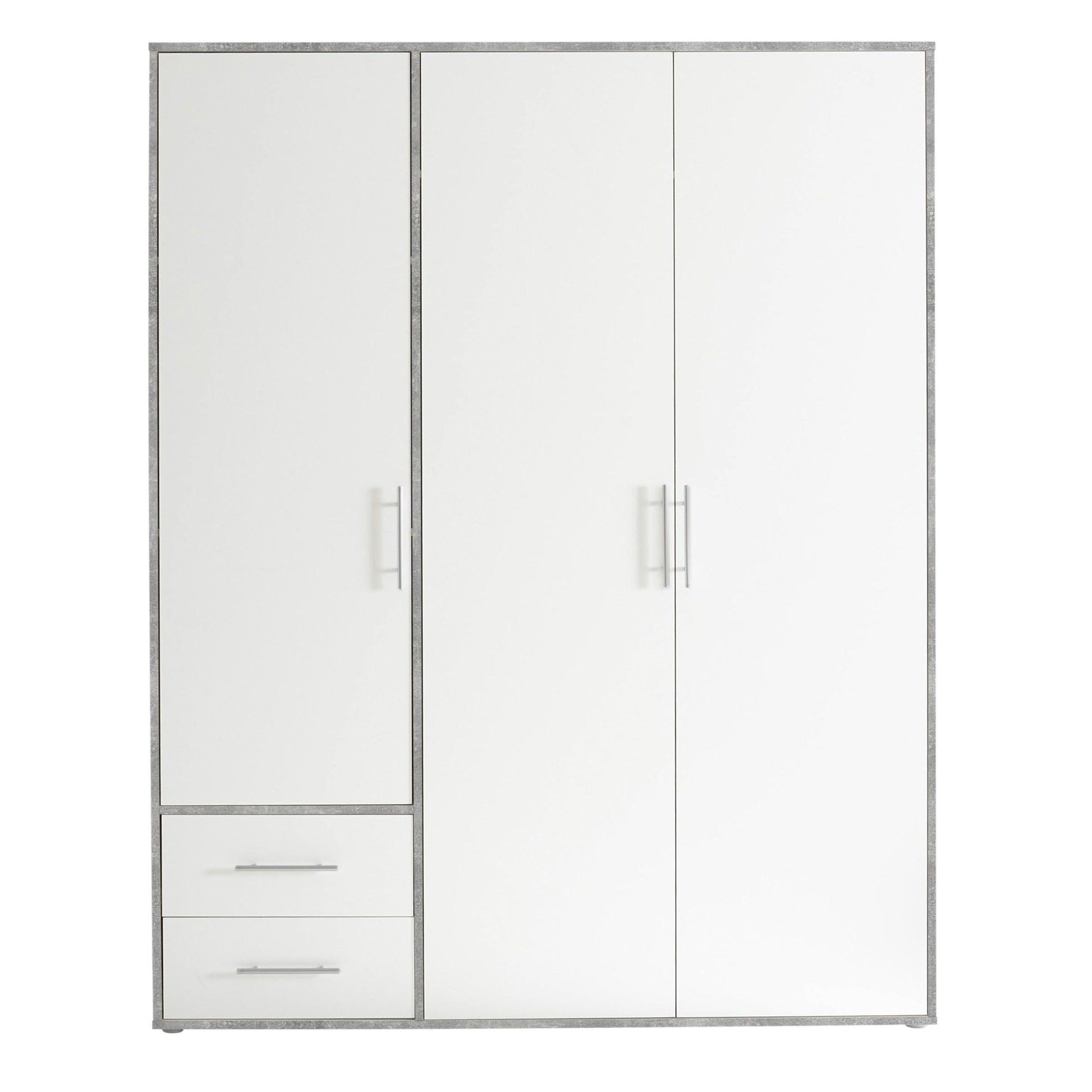 Kleerkast Balencia 3-deurs - wit beton - Kast - Meubelen Robbrecht