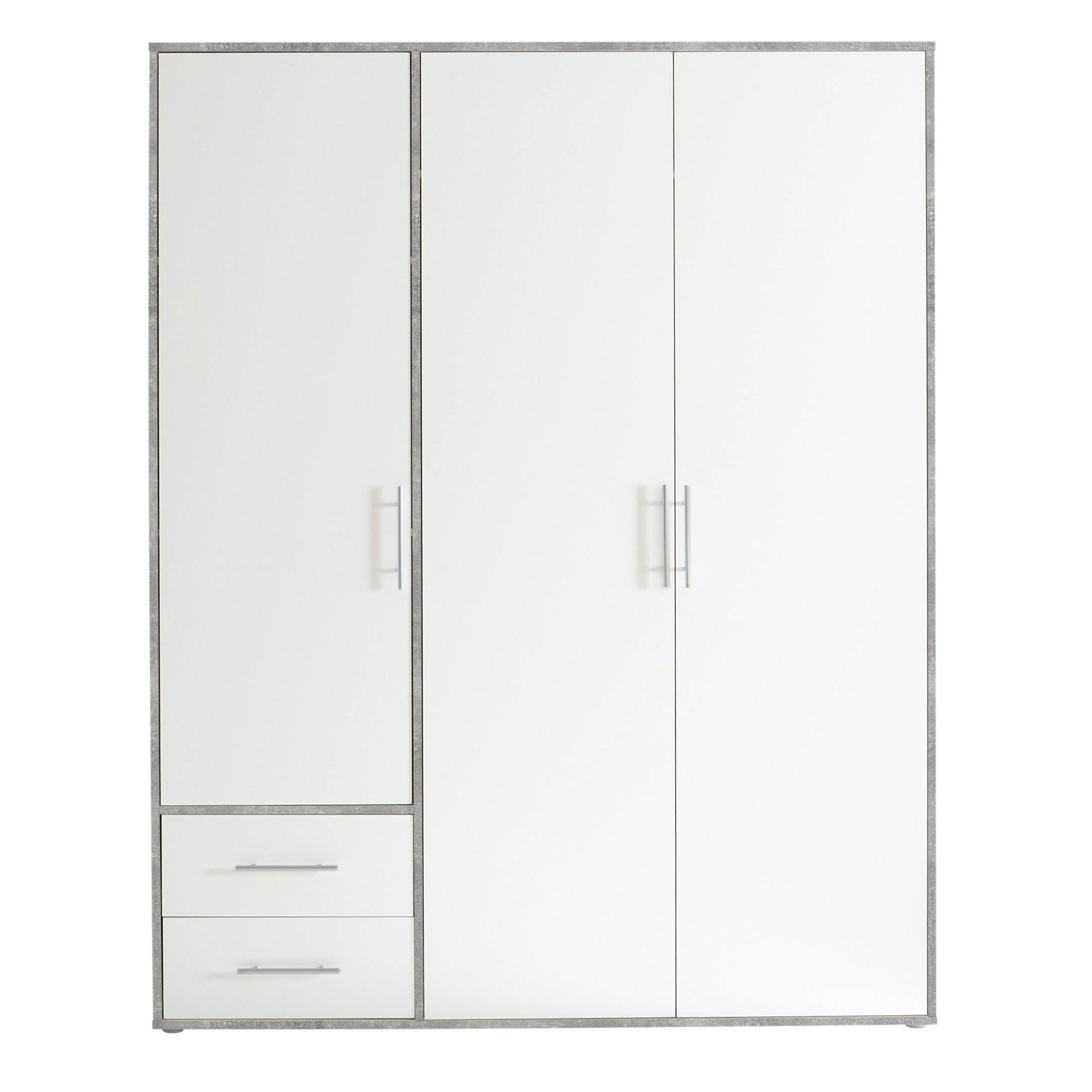 Kleerkast Balencia 3-deurs - wit beton - Kast - Meubelen Robbrecht