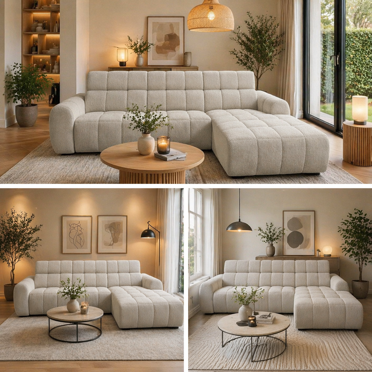 Hoeksalon Melanie met relax en USB – modern comfort met slimme functies