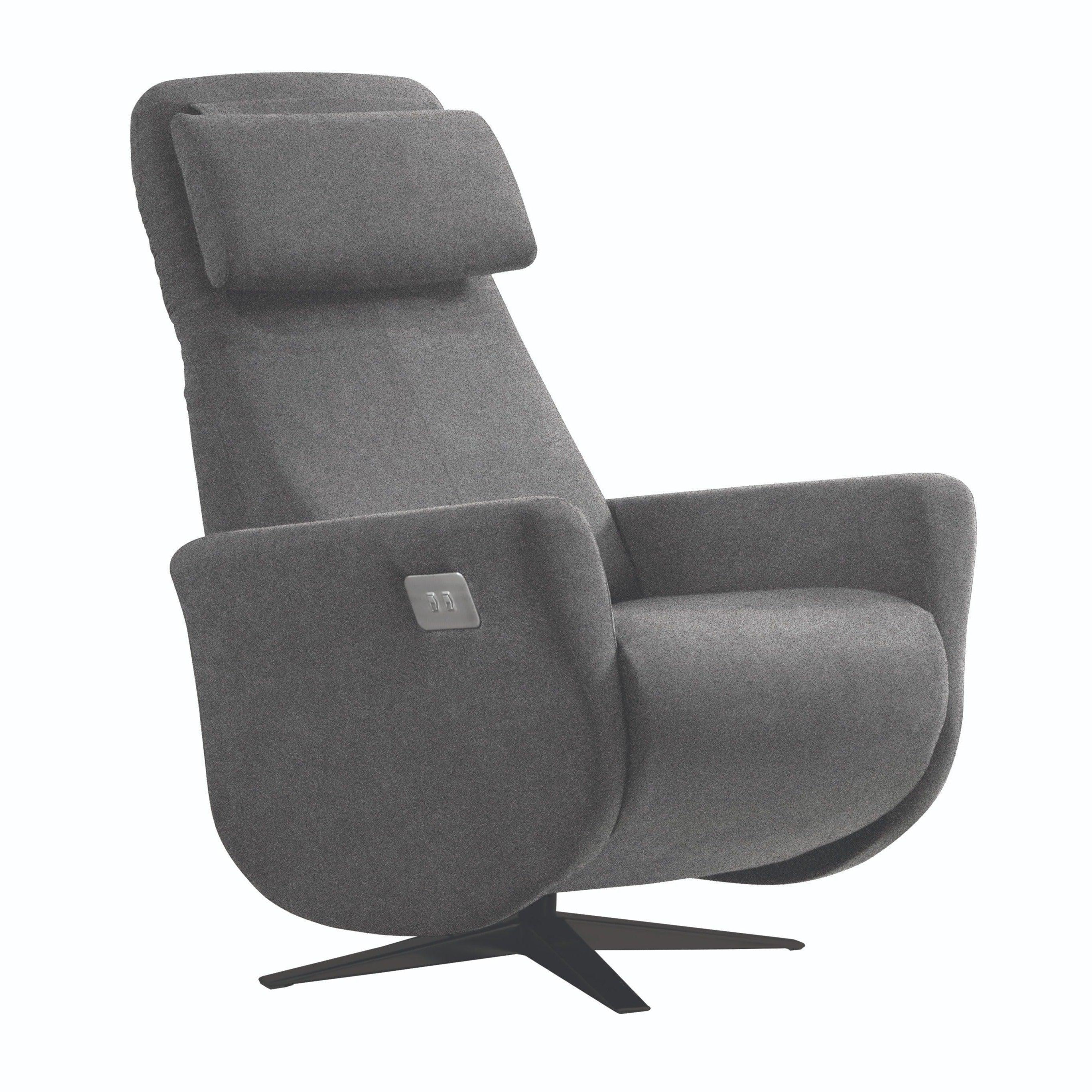 Relax Fold - 2-motorige relaxzetel en clubzetel - grijze stof - Relax - Meubelen Robbrecht