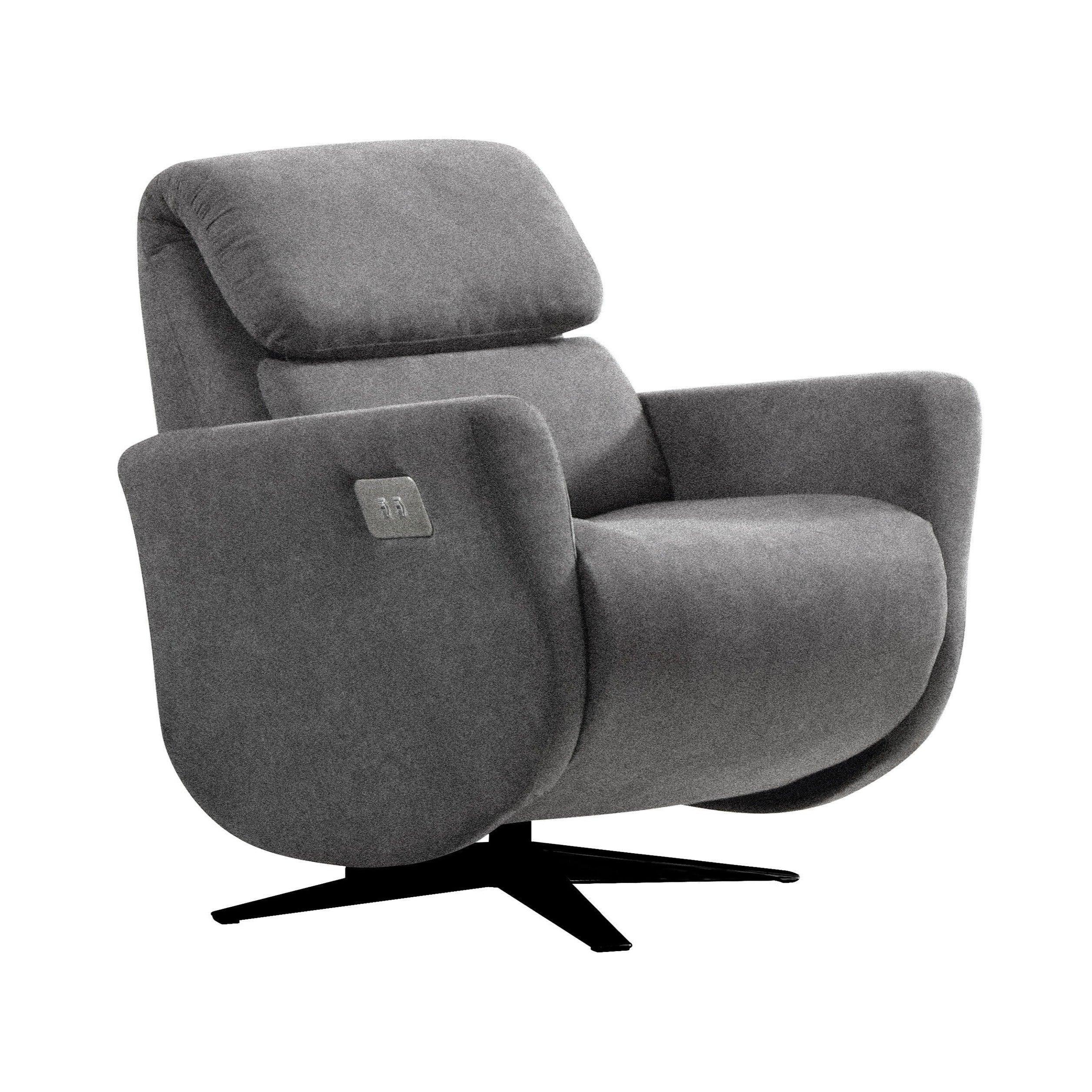 Relax Fold - 2-motorige relaxzetel en clubzetel - grijze stof - Relax - Meubelen Robbrecht