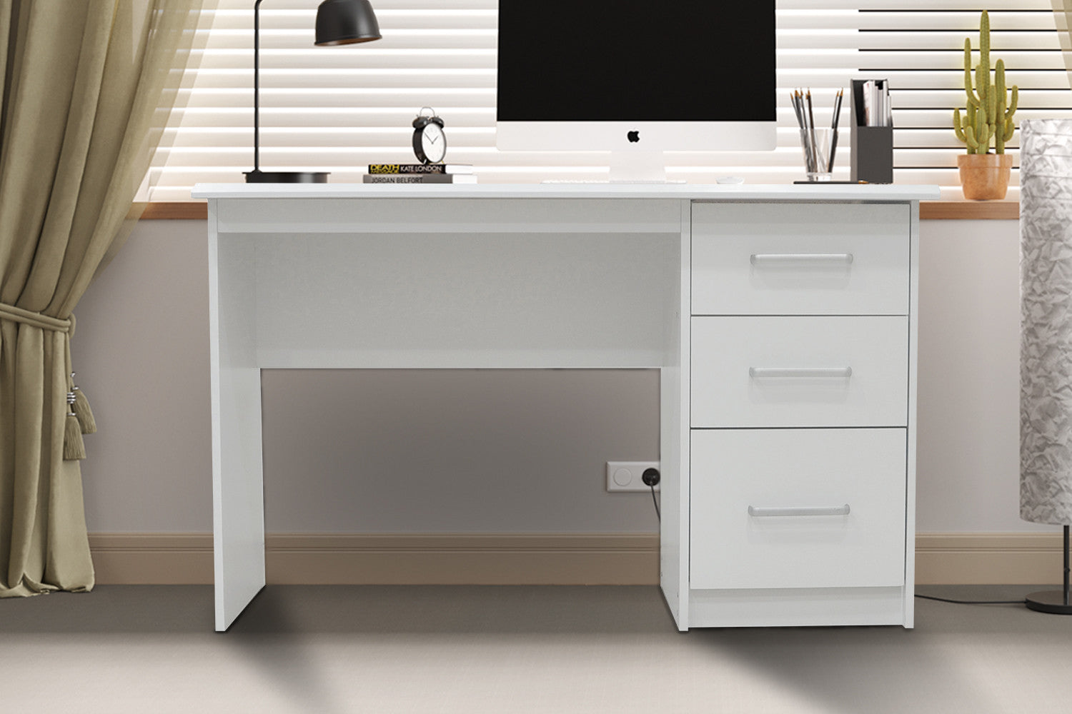 Bureau 'Mateo' 3 lades Wit – Rousseau 1280-1