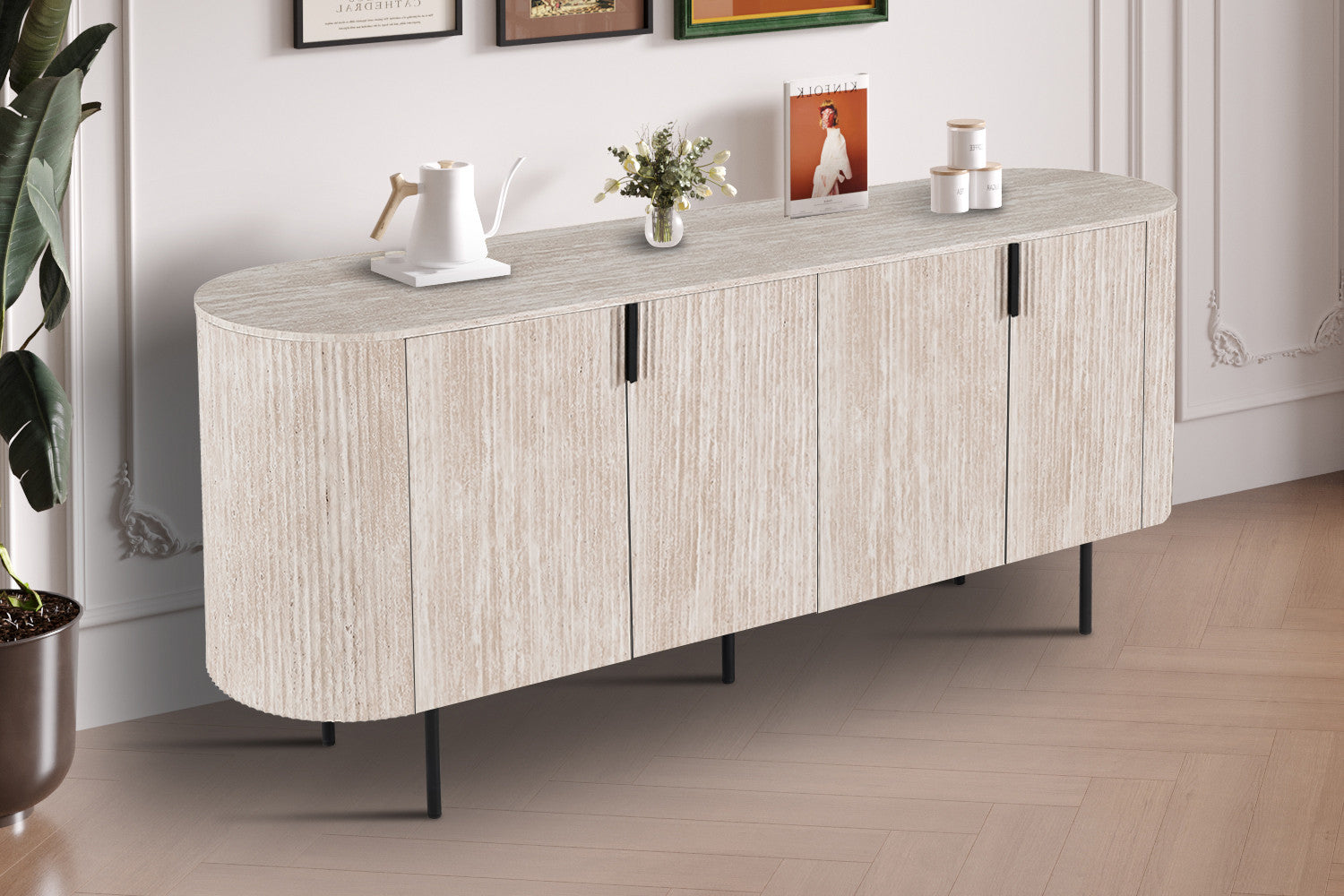 Dressoir 'Lagos' 200 cm Decor Travertin Beige – Rousseau 2605-3