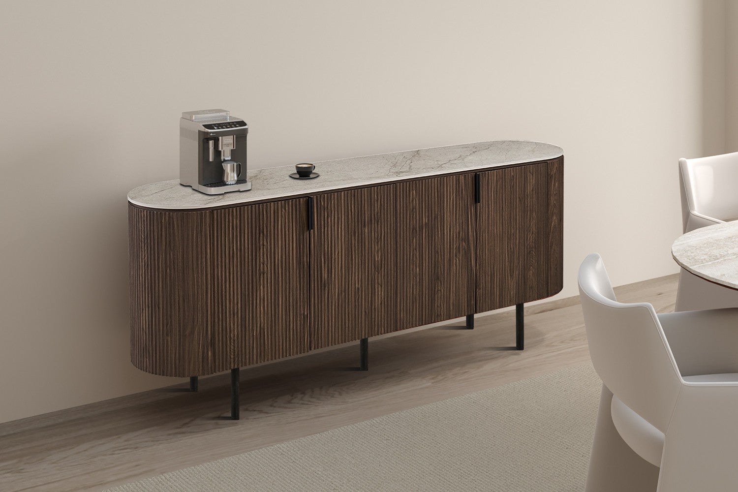 Dressoir Vigo 200 cm Decor Donkere Eik Shakespear Beige