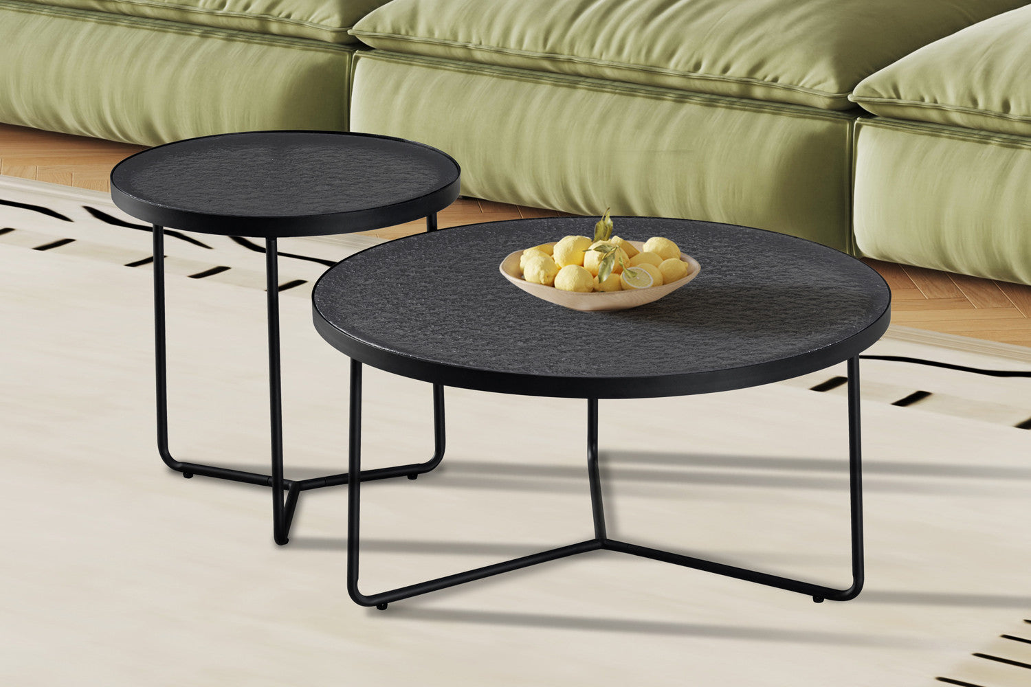 Salontafel Melia Rond Grijs Glas