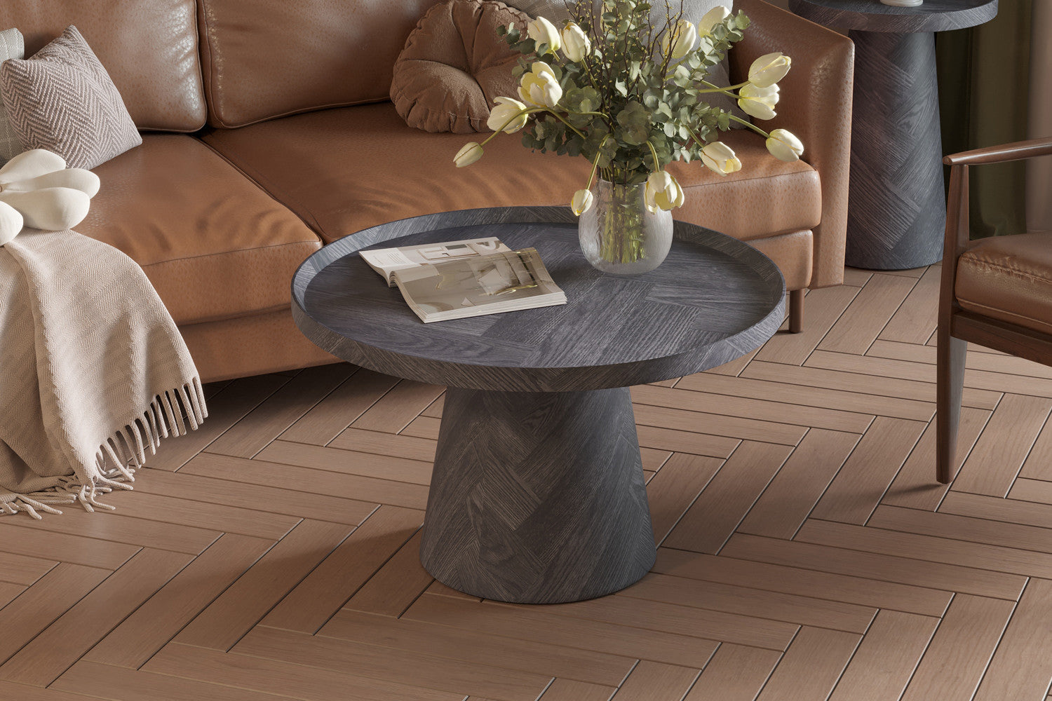 Salontafel 'Manus' 80 cm Decor Donkergrijs – Rousseau 3081-1