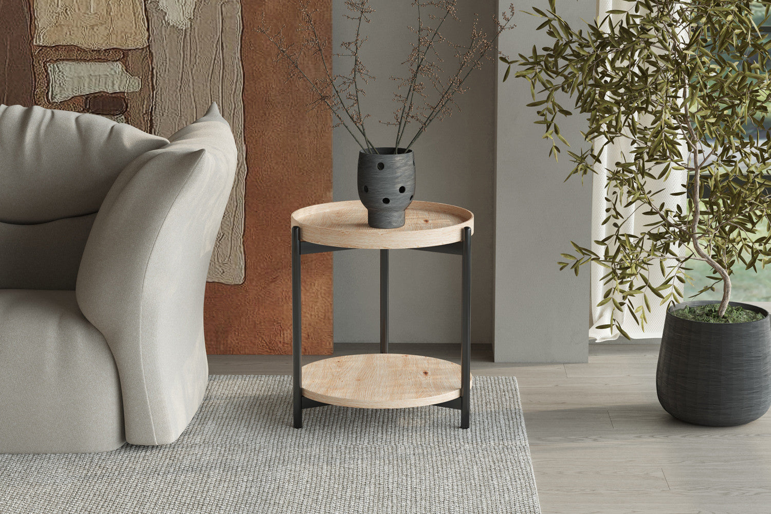 Salontafel 'Dalina' 45 cm Decor Oude eik – Rousseau 3088-2