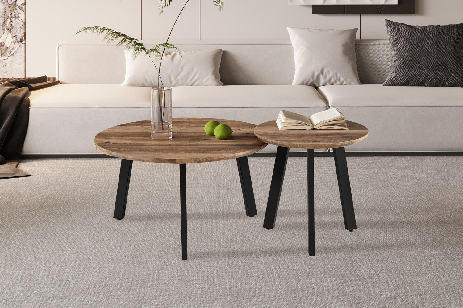 Set van 2 salontafels 'Aziz' Decor Mango – Rousseau 3092-2