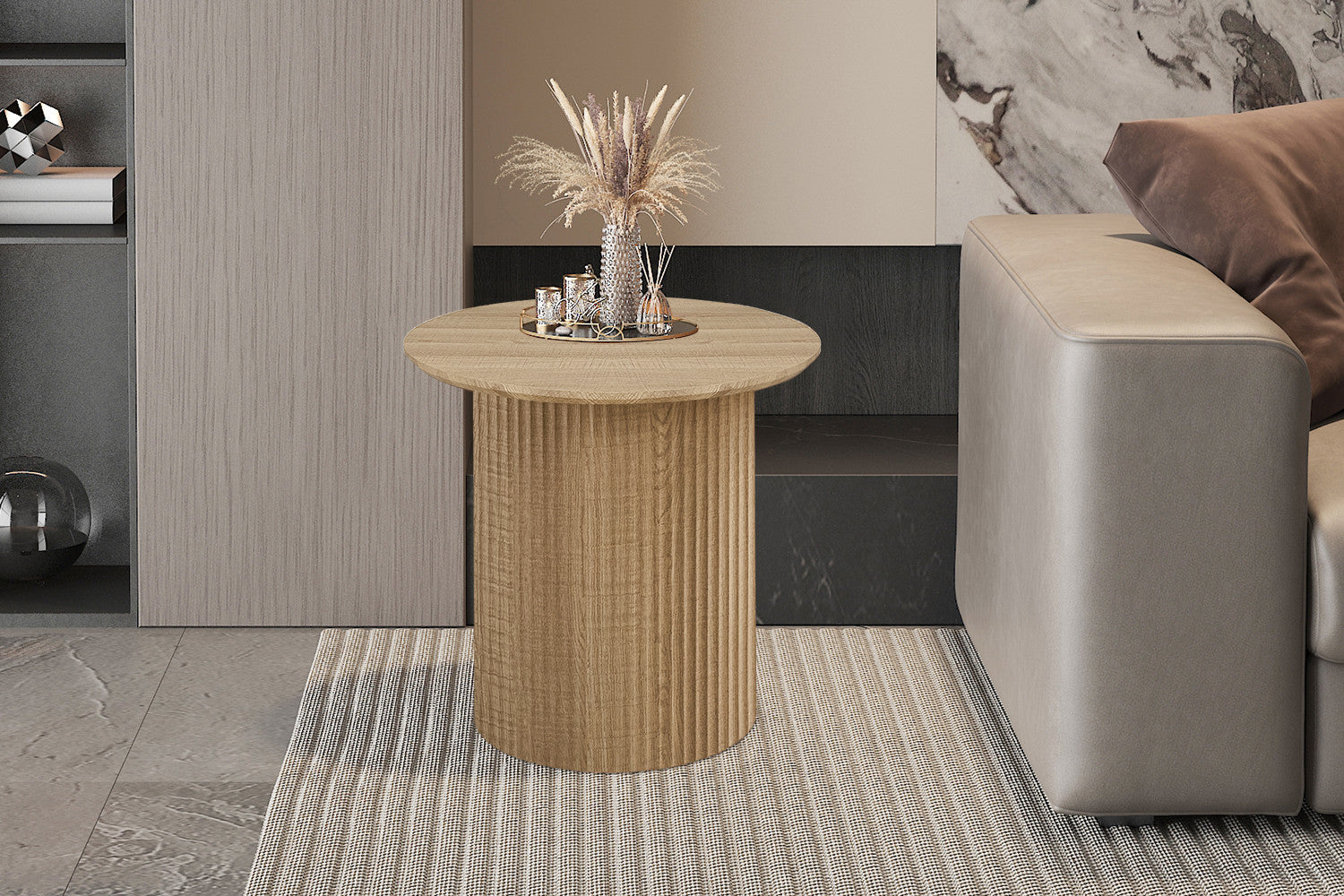 Salontafel 'Lagos' 50 cm Rond Decor Eik Naturel – Rousseau 3110-5