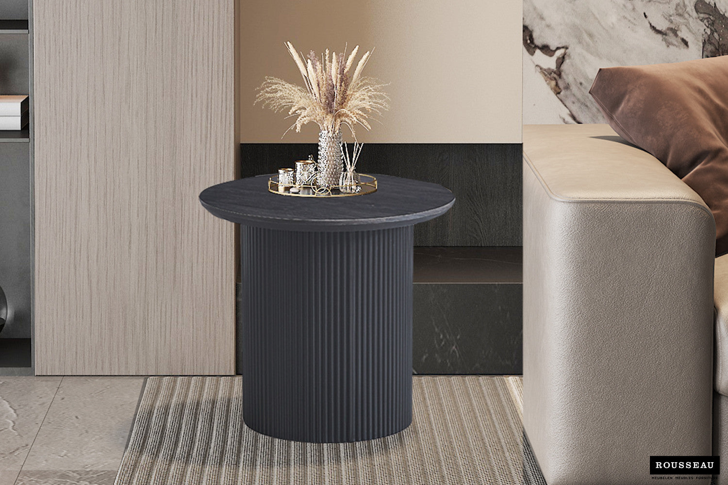 Salontafel 'Lagos' 50 cm Rond Decor Donkerbruin – Rousseau 3110