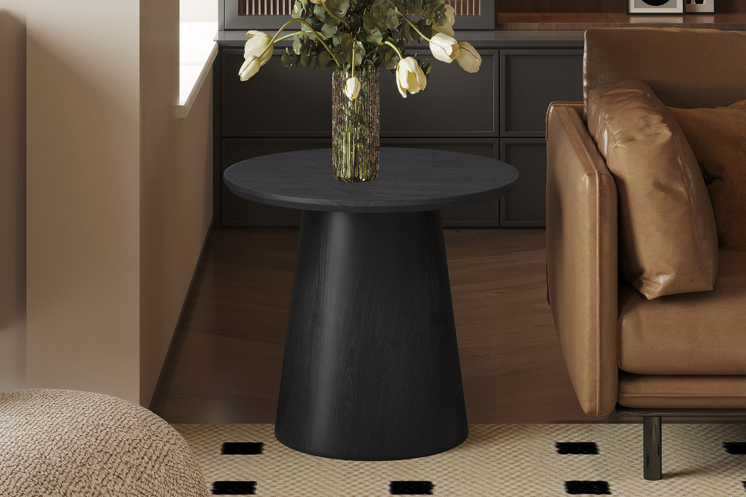 Bijzettafel 'Miklos' 60 cm Rond Decor Donkerbruin – Rousseau 3132