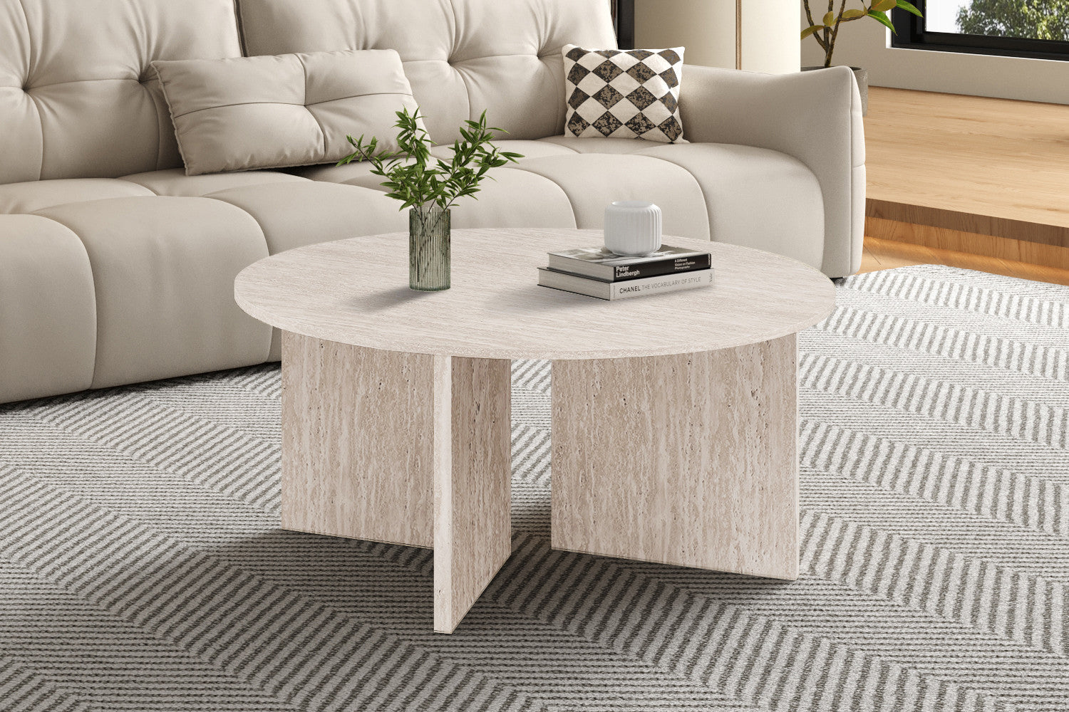 Salontafel 'Drasir' Rond Decor Travertin Beige – Rousseau 3145-3