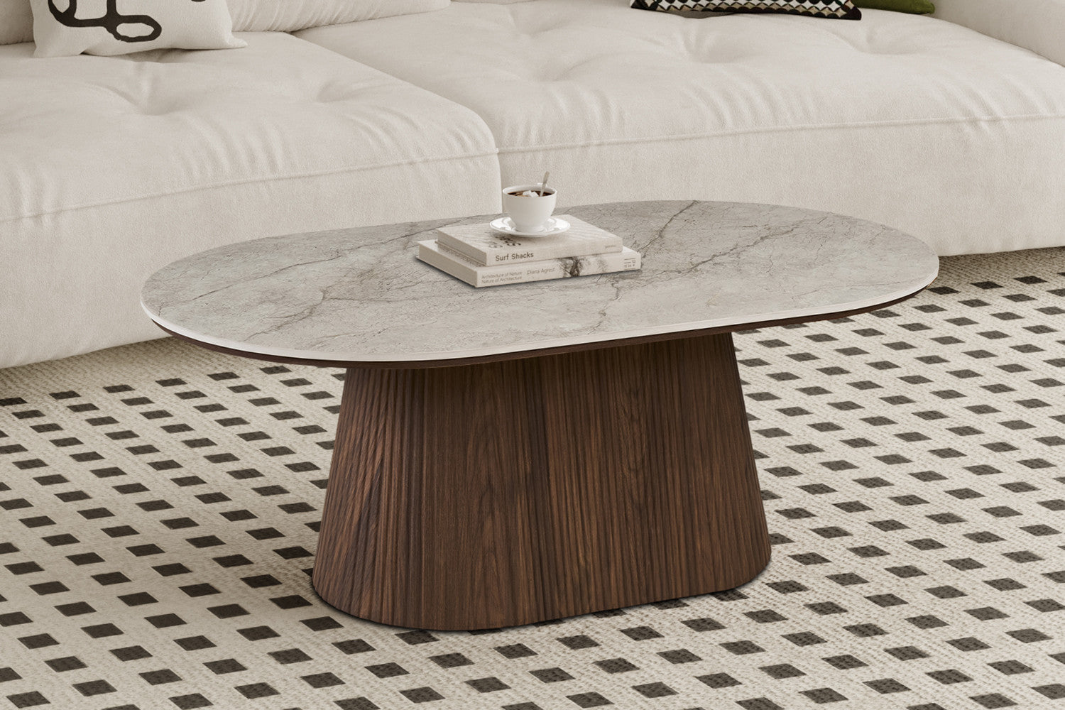 NEW - Salontafel 'Vigo' 120 cm Decor Donkere Eik Shakespear Beige - afbeelding 2
