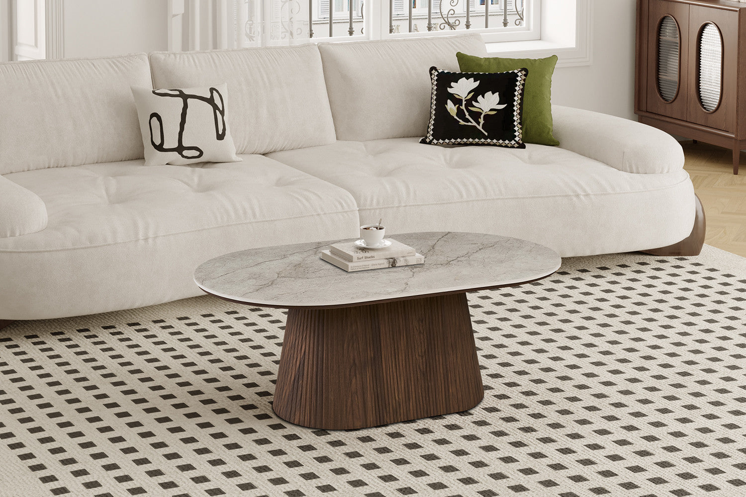 Salontafel 'Vigo' 120 cm Decor Donkere Eik Shakespear Beige – Rousseau 3190-6