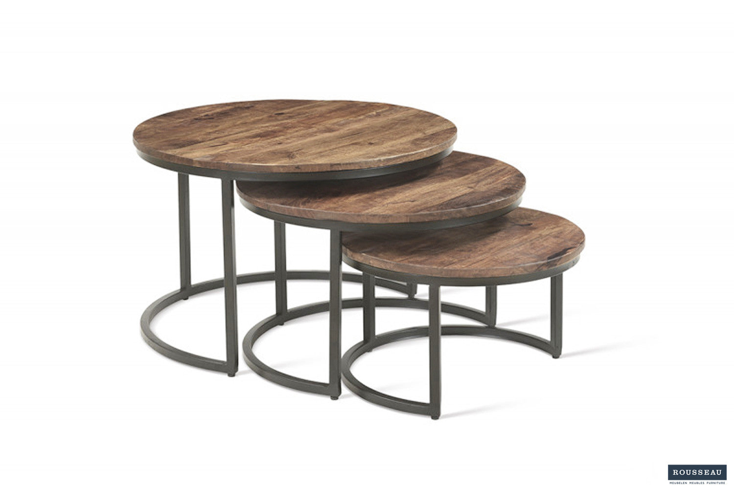 Salontafel 'Arnod' 3-delig Mango hout - afbeelding 2