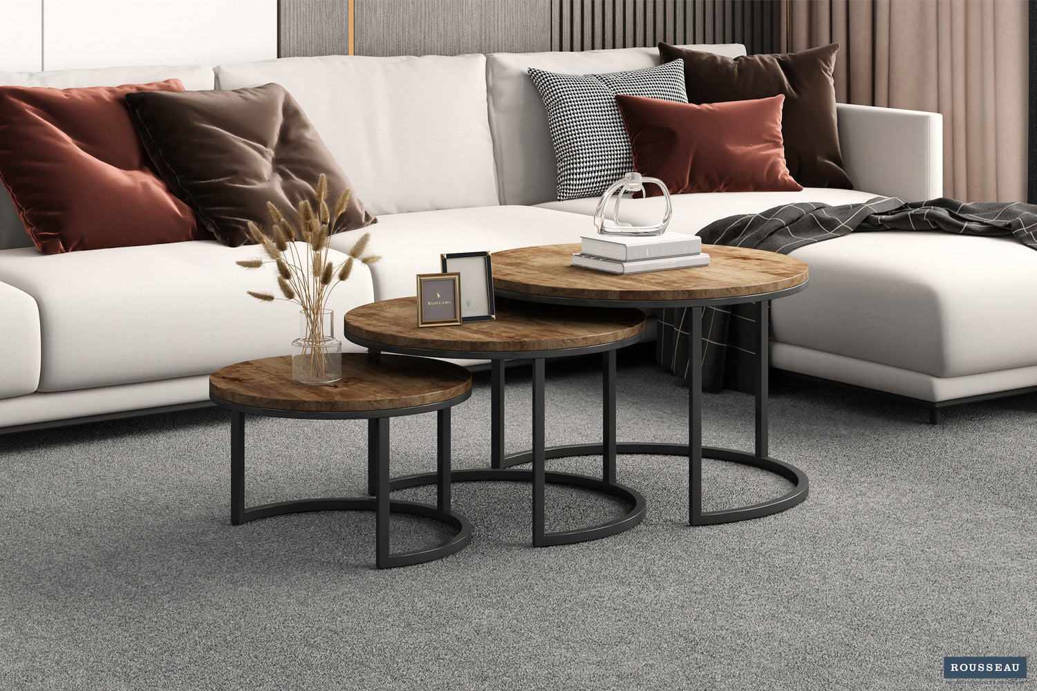 Salontafel 'Arnod' 3-delig Mango hout – Rousseau 3260-1