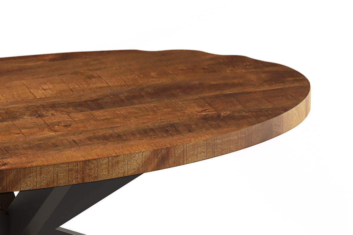 Salontafel Madeira Ovaal Mango hout – breedte 130 cm, diepte 70 cm en hoogte 45 cm – aanzicht 3