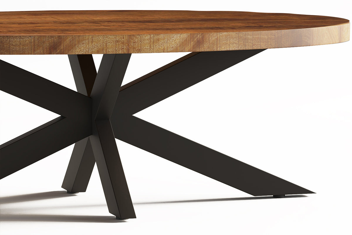 Salontafel Madeira Ovaal Mango hout – breedte 130 cm, diepte 70 cm en hoogte 45 cm – aanzicht 4