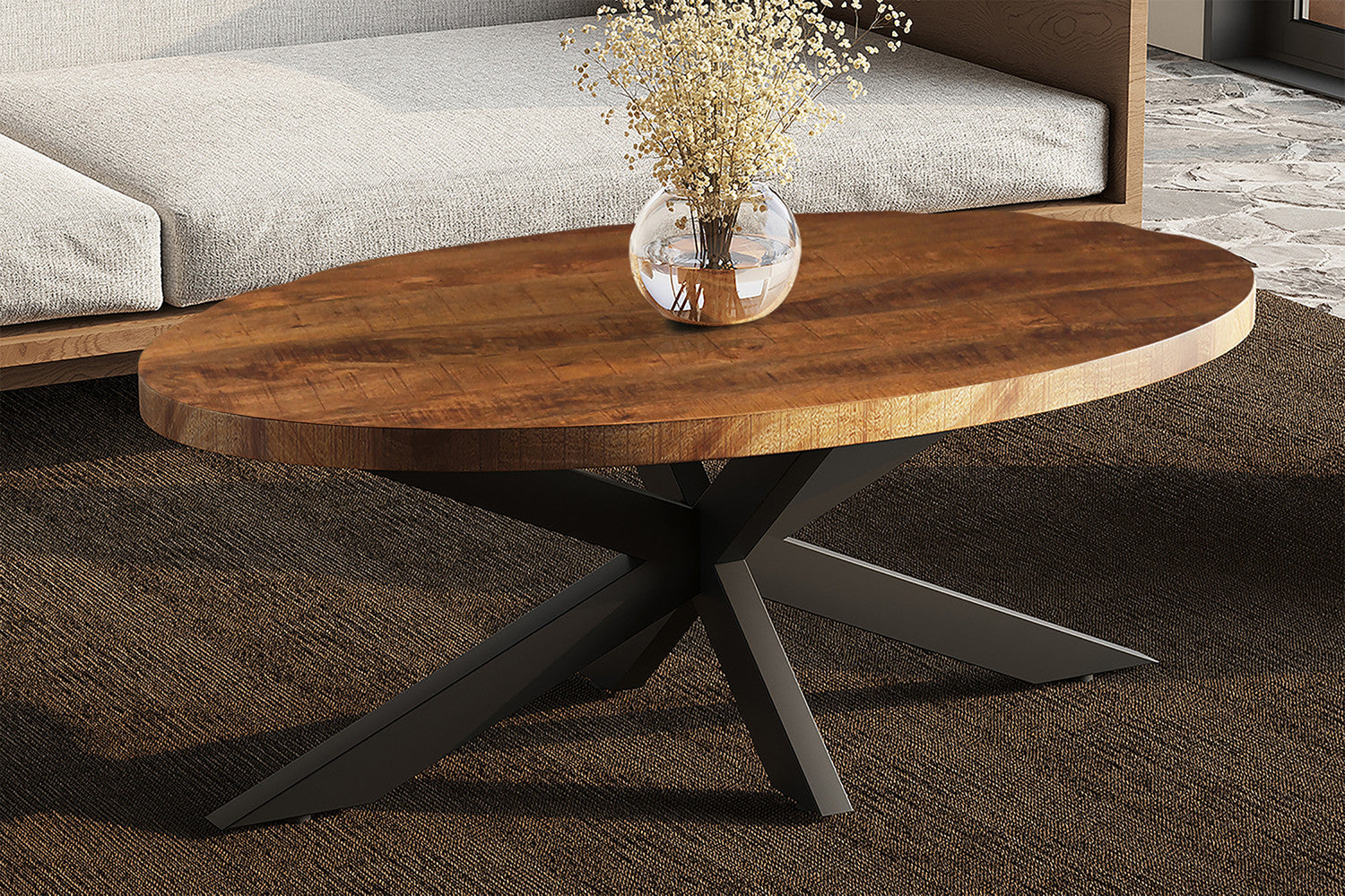 Salontafel 'Madeira' Ovaal Mango hout – Rousseau 3305-1