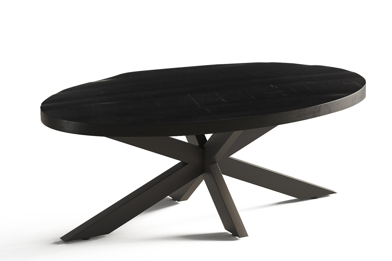 Salontafel 'Madeira' Ovaal Mango hout zwart - afbeelding 2