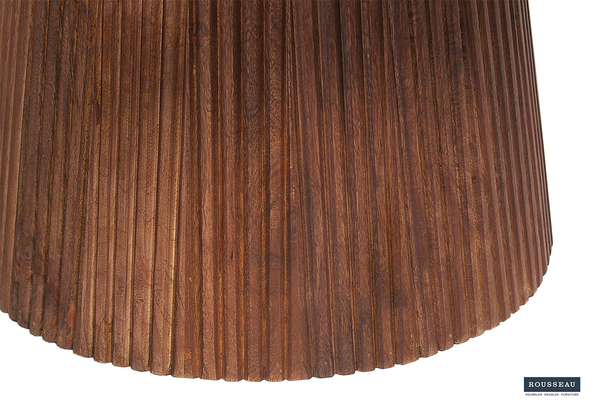 Salontafel Miguel 80 cm Rond Mango hout Lichtbruin – breedte 80 cm, diepte 80 cm en hoogte 38 cm – aanzicht 6
