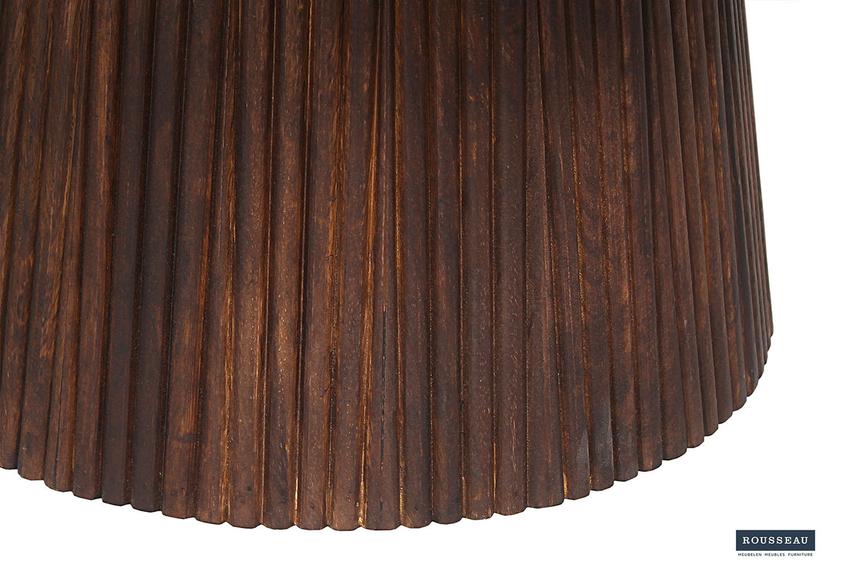 Salontafel Miguel 80 cm Rond Mango hout Donkerbruin – breedte 80 cm, diepte 80 cm en hoogte 38 cm – aanzicht 6