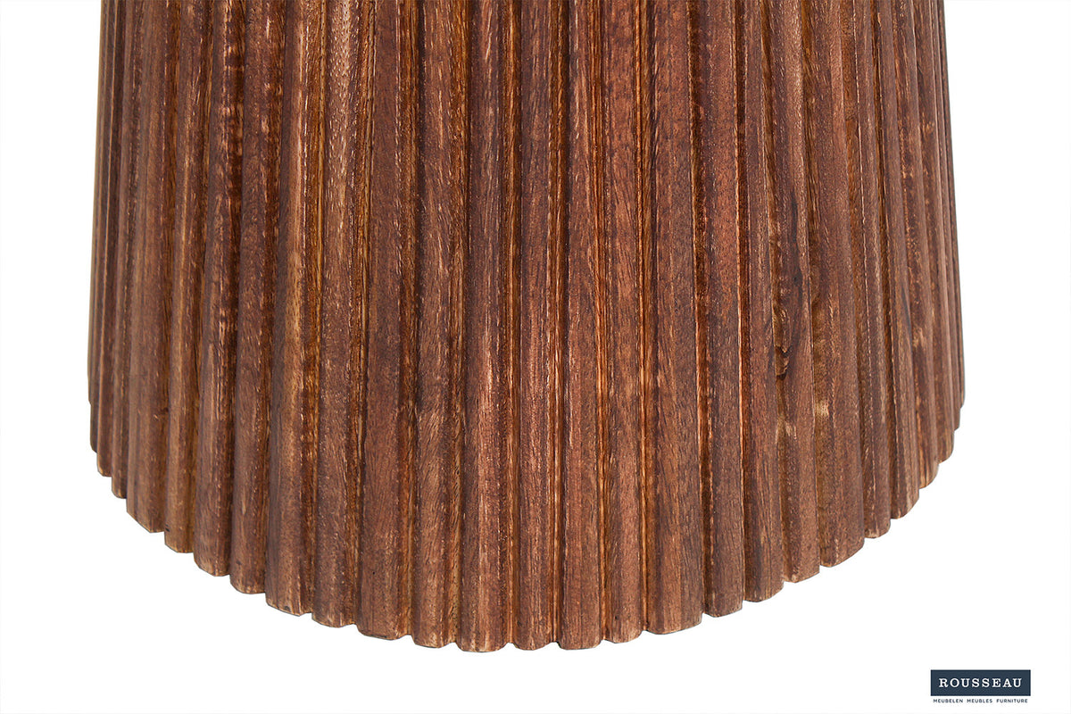 Salontafel Miguel 50 cm Rond Mango hout Lichtbruin – breedte 50 cm, diepte 50 cm en hoogte 46 cm – aanzicht 6
