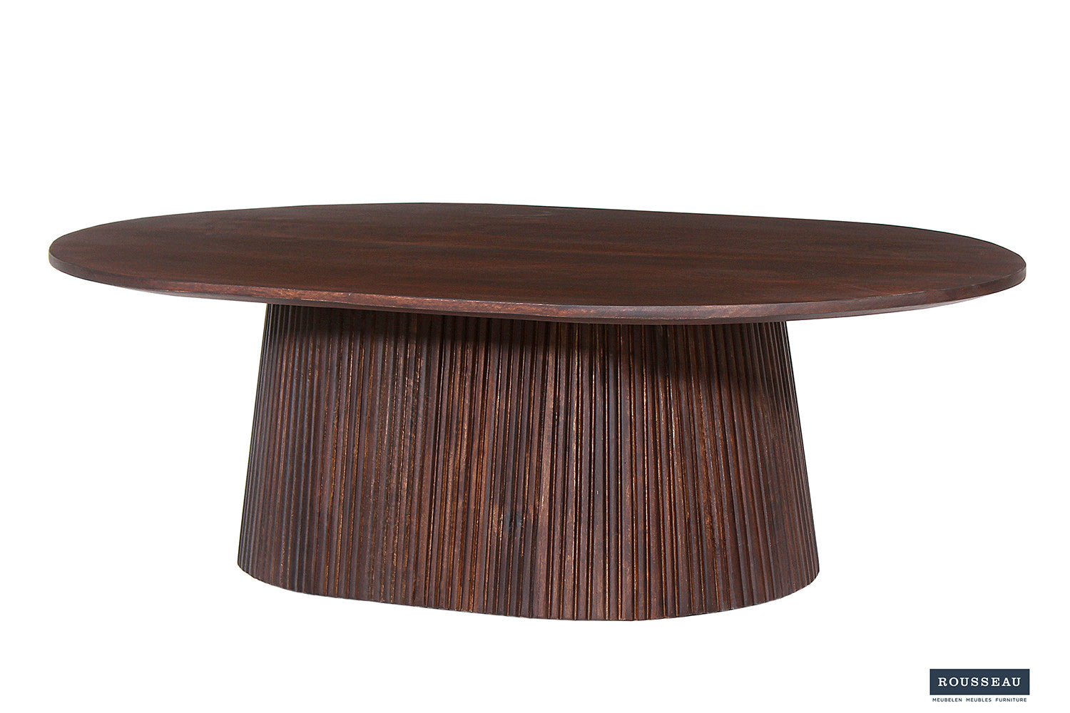 Salontafel 'Miguel' 120 cm Ovaal Mango hout Donkerbruin - afbeelding 2