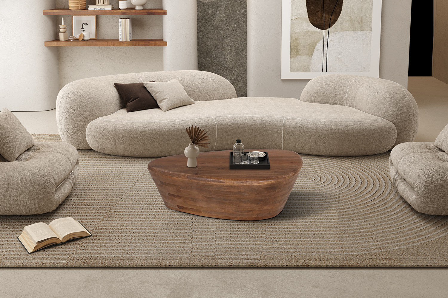 Salontafel 'Evan' Mango hout Lichtbruin - afbeelding 2